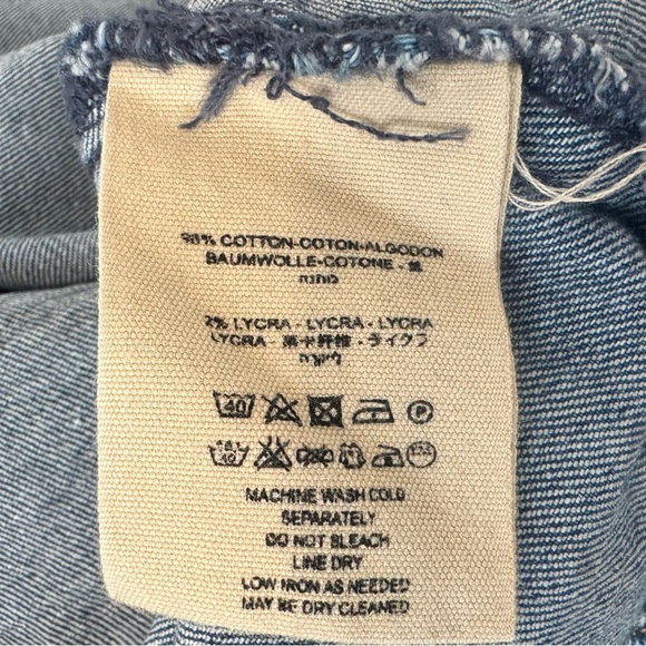 Free People Dynomite Medium Wash Long Sleeve Denim Dress Country Western Sz Sm - Picture 9 of 12